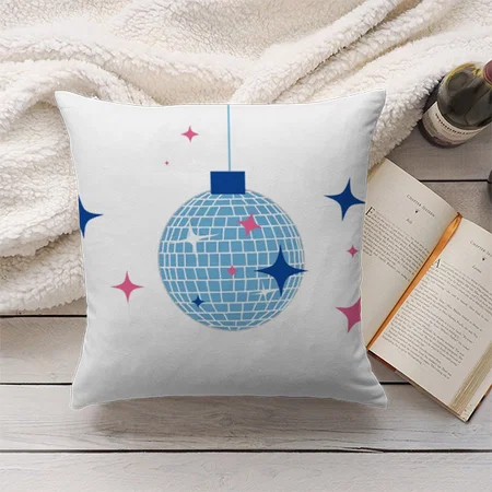 Blue Tile Santorini Greek/ Spanish Themed Disco Customized Photo Printed Cushion