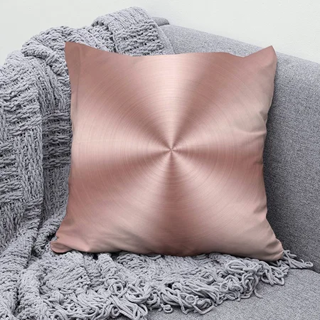 Rose Gold Radial Brushed Metal Customized Photo Printed Cushion