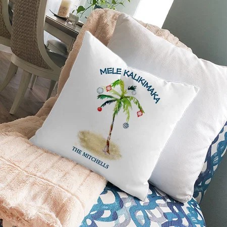 Tropical Beach Palm Tree Holiday Customized Photo Printed Cushion