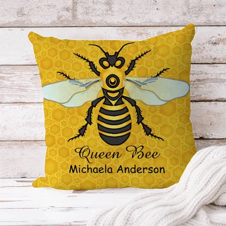 Honeybee Honeycomb Large Bee Apiary Customized Photo Printed Cushion