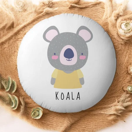 Cute Koala Bear Illustration Customized Photo Printed Circle Cushion Pillow