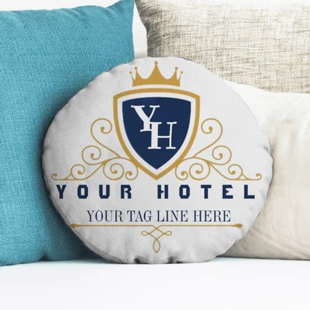 Customize Luxury Hotel Business Company Restaurant Customized Photo Printed Circle Cushion Pillow