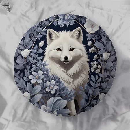 Gorgeous Arctic Fox Customized Photo Printed Circle Cushion Pillow