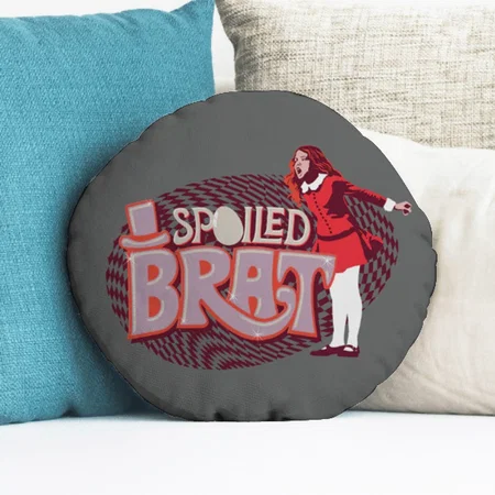 Spoiled Brat Customized Photo Printed Circle Cushion Pillow