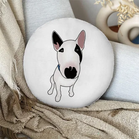 Spike the English Bull Terrier Customized Photo Printed Circle Cushion Pillow