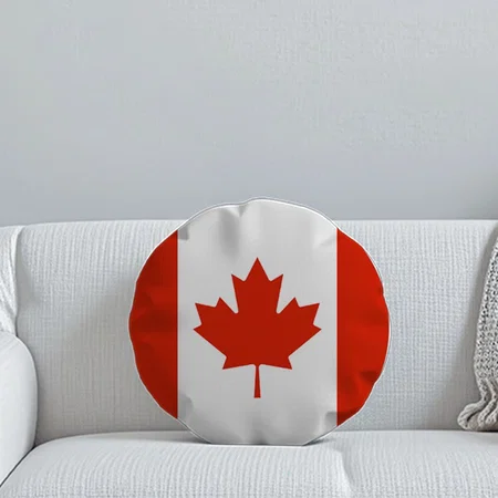 Flag of Canada Customized Photo Printed Circle Cushion Pillow