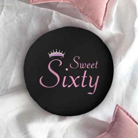 Modern Crown Sweet Sixty Customized Photo Printed Circle Cushion Pillow