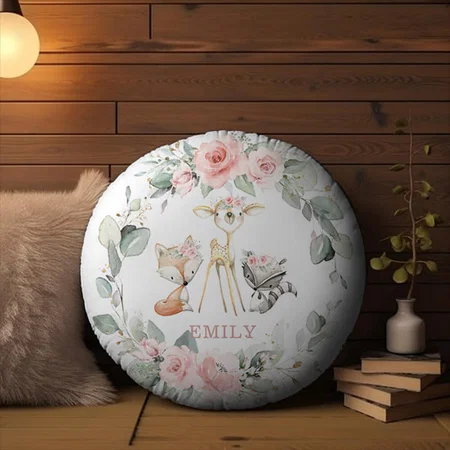 Black Hockey Player Number Photo Customized Photo Printed Circle Cushion Pillow
