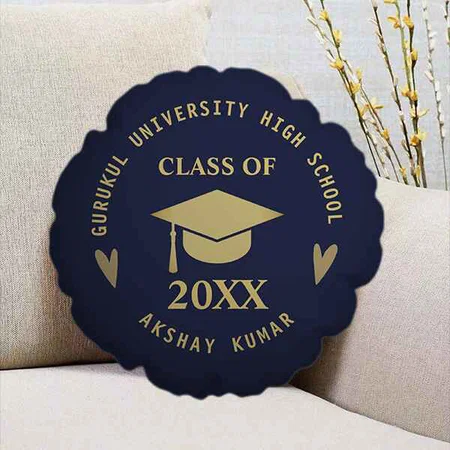 Graduations Class of 2024 Customized Photo Printed Circle Cushion Pillow