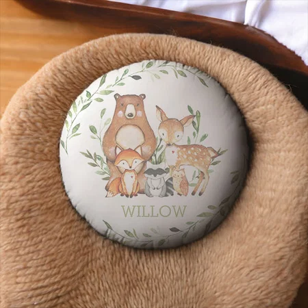 Blue Botanical Spring Customized Photo Printed Circle Cushion Pillow