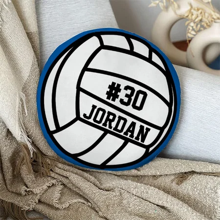 Volleyball Player Number, Name, Team Customized Photo Printed Circle Cushion Pillow
