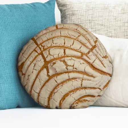 Concha Mexican Sweet Bread Customized Photo Printed Circle Cushion Pillow
