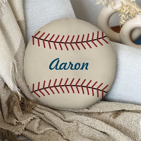 Sports Vintage Baseball Customized Photo Printed Circle Cushion Pillow