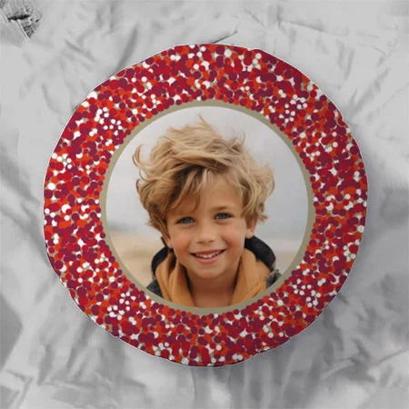 Christmas Berry Wreath Customized Photo Printed Circle Cushion Pillow