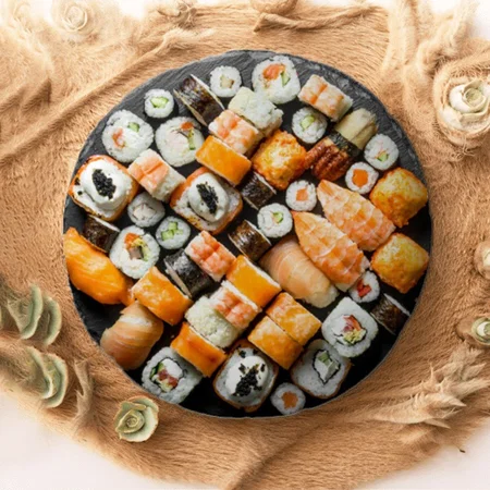 Sushi Platter Customized Photo Printed Circle Cushion Pillow