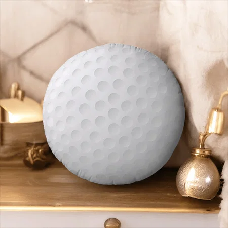Cute Golf Ball Customized Photo Printed Circle Cushion Pillow