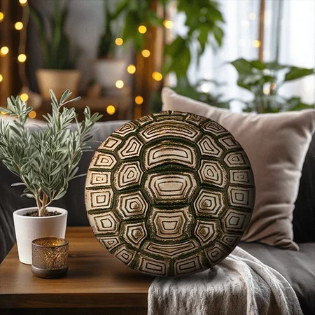 Turtle shell Customized Photo Printed Circle Cushion Pillow