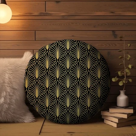 Elegant Art Decor Vintage Abstract Customized Photo Printed Circle Cushion Pillow