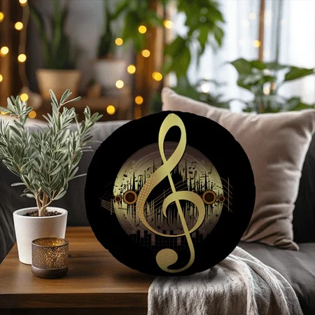 Delightful Tune Customized Photo Printed Circle Cushion Pillow