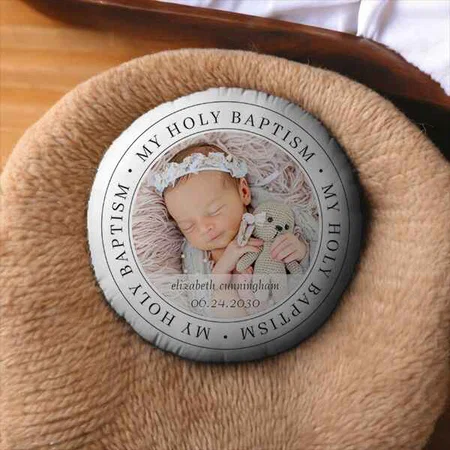 Simple Frame Modern Customized Photo Printed Circle Cushion Pillow