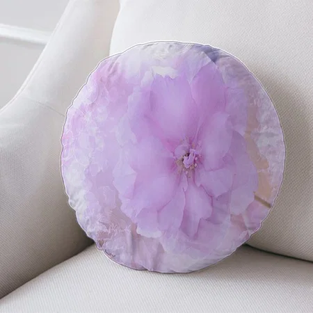 Purple Pansy Sandstone Customized Photo Printed Circle Cushion Pillow