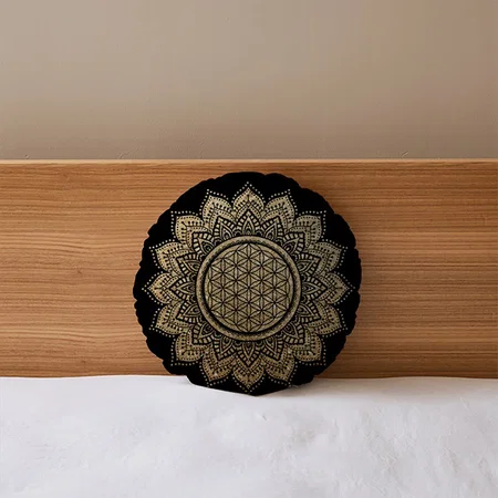 Meditation Pillow Flower of life Mandala Customized Photo Printed Circle Cushion Pillow