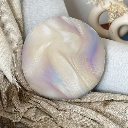 Pretty Elegant Pearl Aqua Blue Purple Swirl Customized Photo Printed Circle Cushion Pillow
