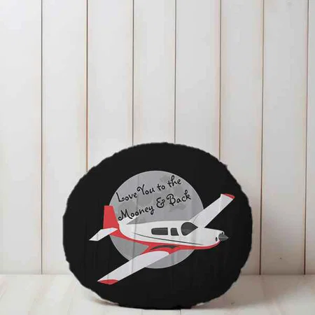 Airplane to the Mooney  Customized Photo Printed Circle Cushion Pillow