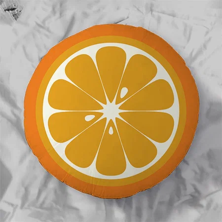 Orange Slice Customized Photo Printed Circle Cushion Pillow