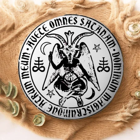 Satanic Baphomet Customized Photo Printed Circle Cushion Pillow
