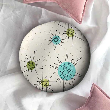 Iconic Atomic Starbursts Customized Photo Printed Circle Cushion Pillow