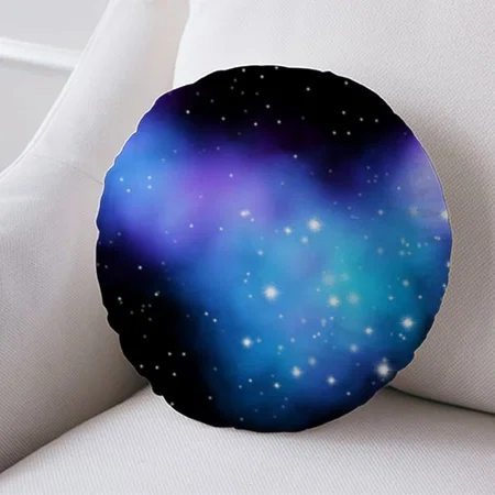Galaxy Starlight Space Clouds Customized Photo Printed Circle Cushion Pillow