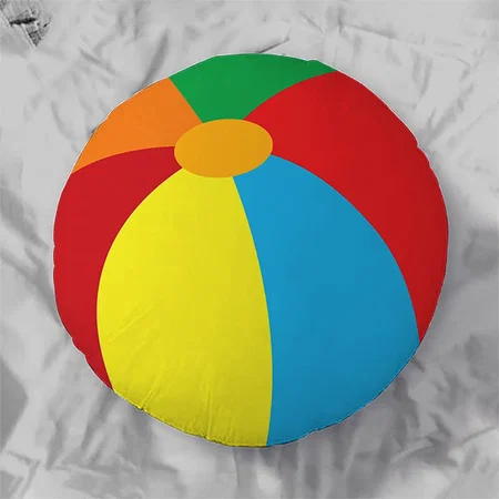 Beach Ball Customized Photo Printed Circle Cushion Pillow