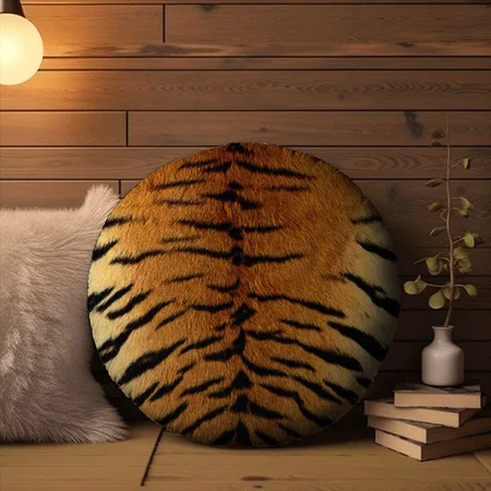 Tiger Skin Print Customized Photo Printed Circle Cushion Pillow