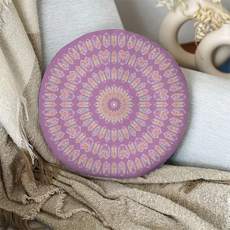 Rainbow Crystal Customized Photo Printed Circle Cushion Pillow