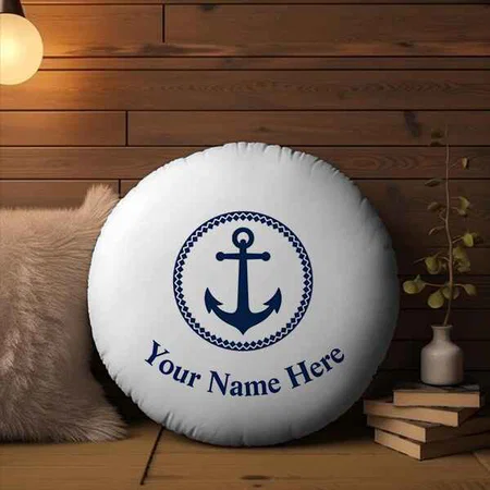 Sea Anchor Customized Photo Printed Circle Cushion Pillow