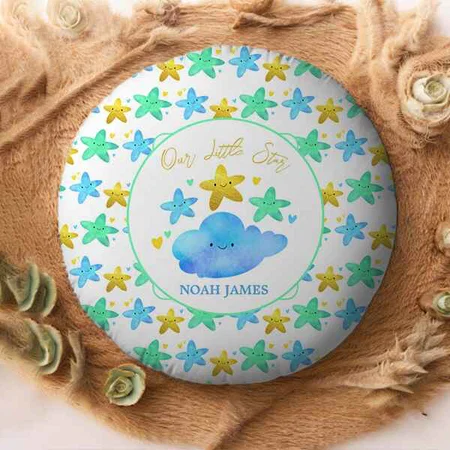 Twinkle Twinkle Little Star Customized Photo Printed Circle Cushion Pillow