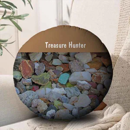 Treasure Hunter Rock Collection Customized Photo Printed Circle Cushion Pillow
