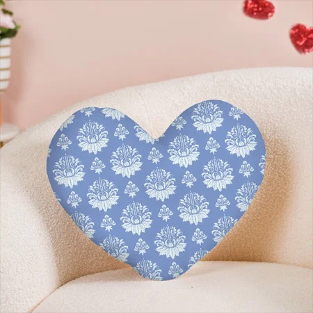 Classical Luxury Old Fashioned Floral Pattern Customized Photo Printed Heart Cushion Pillow
