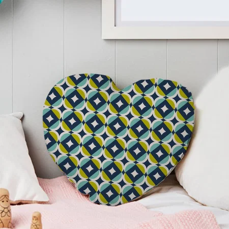 Scandinavian Design Pattern Customized Photo Printed Heart Cushion Pillow