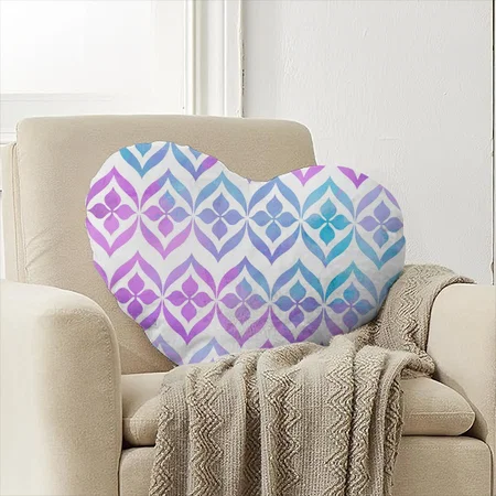 Watercolor Mosaic Customized Photo Printed Heart Cushion Pillow
