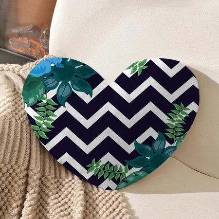Tropical Leaves Customized Photo Printed Heart Cushion Pillow