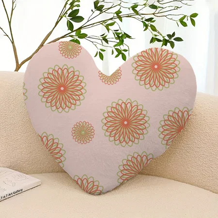 Decorative Seamless Pattern Customized Photo Printed Heart Cushion Pillow