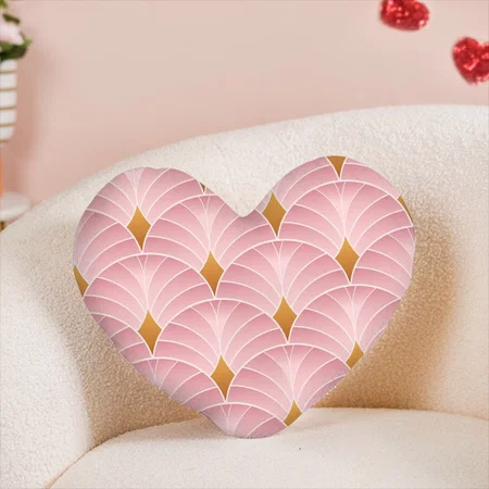 Gradient Art Deco Pattern Design Customized Photo Printed Heart Cushion Pillow