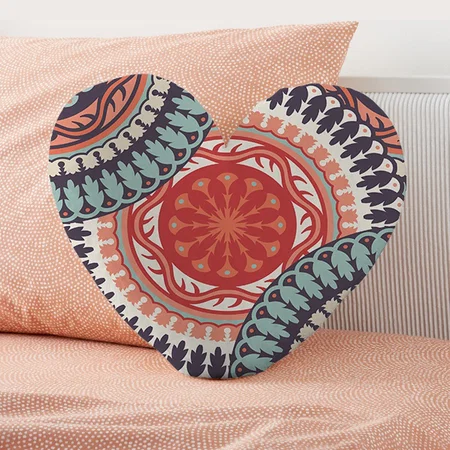Abstract Pattern Design Customized Photo Printed Heart Cushion Pillow