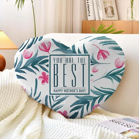 You Are The Best Happy Mother's Day Customized Photo Printed Heart Cushion Pillow