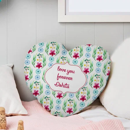 Love You Forever Customized Photo Printed Heart Cushion Pillow