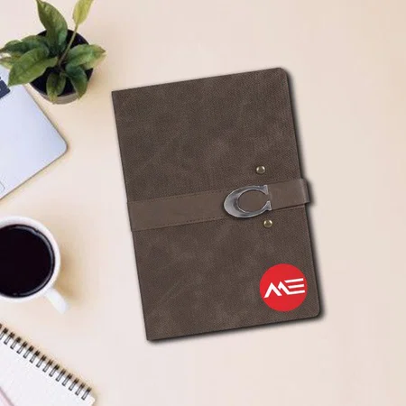 Customized A5 Notebook With U Metal Flap Closure & Bookmark Ribbon | 192 Writing Pages | Premium leather finishing