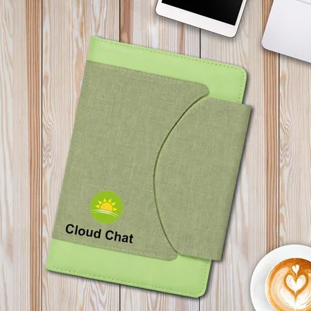 Green Customized A5 Notebook With Flap Closure | Hard Bound Cover