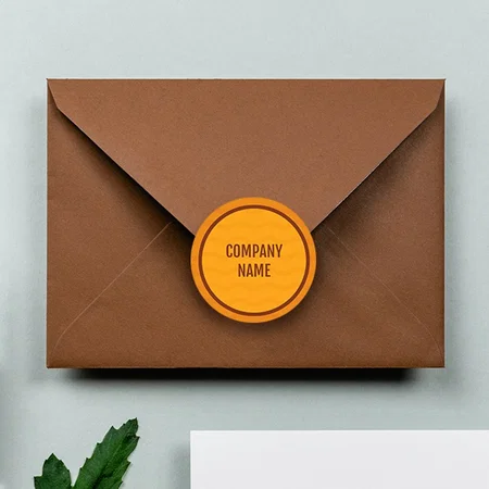 Yellow Customized Printed Envelope Seal Sticker